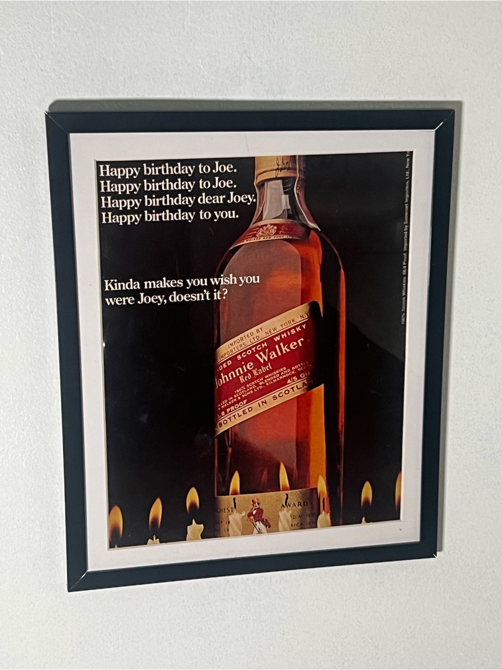 Vintage Johnnie Walker Alcohol Advertisement Framed Wall Art